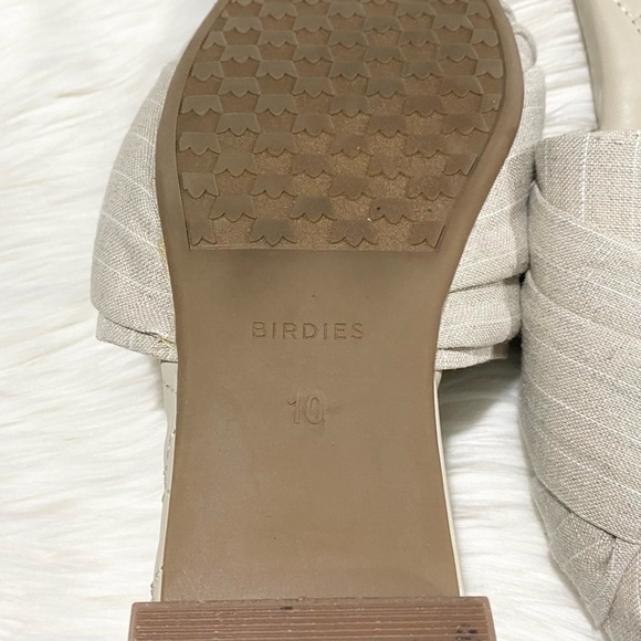 Birdies The Songbird Linen Stripe Mule Slides in Natural Stripe 10 - Picture 7 of 8